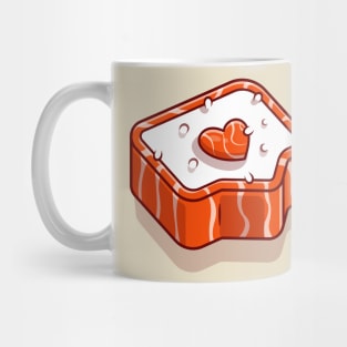 Sushi Salmon Love Cartoon Mug